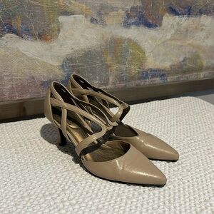 Tan Faux Leather Heels